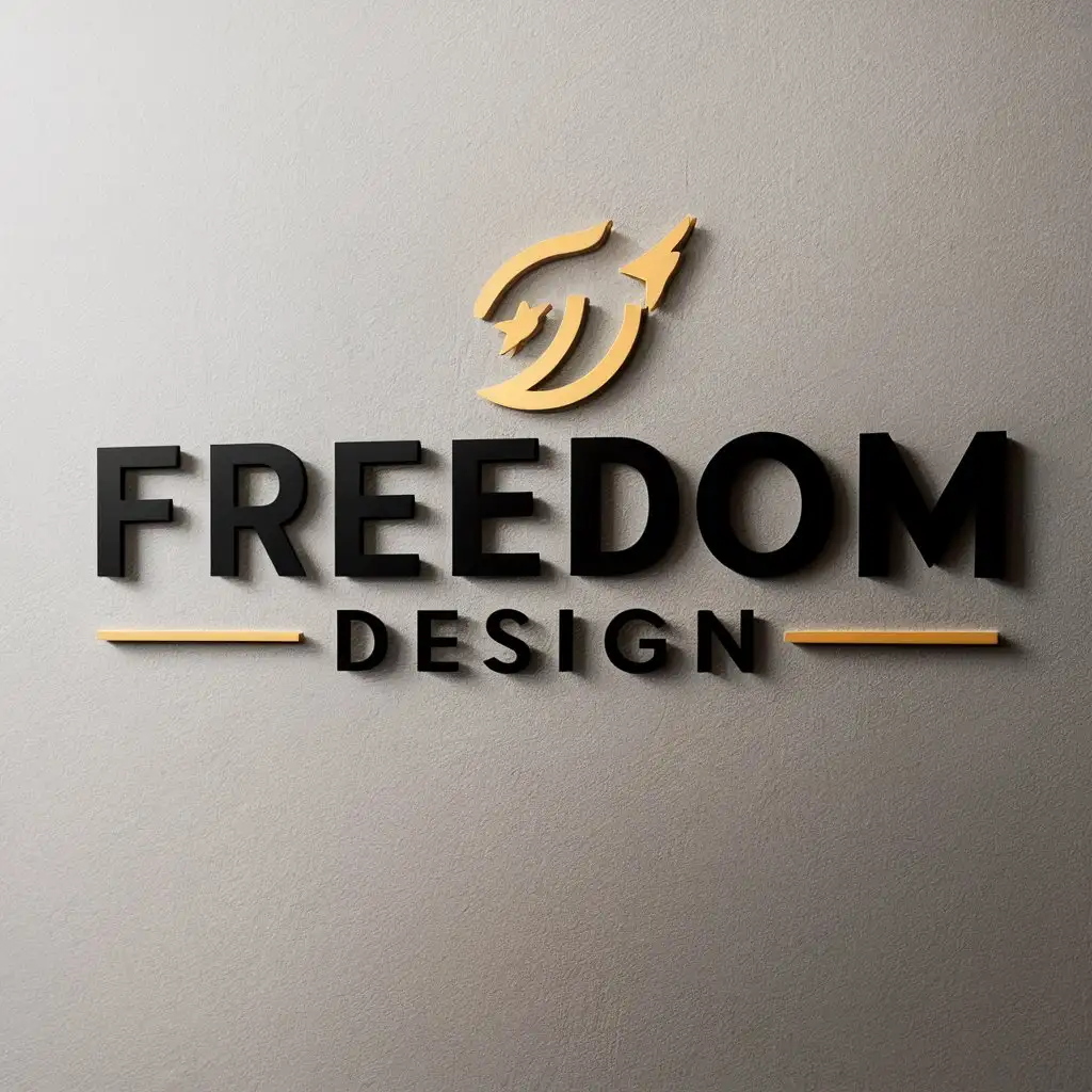 a vector logo design,with the text "Freedom Design", main symbol:Text,Moderate,be used in Website development industry,clear background