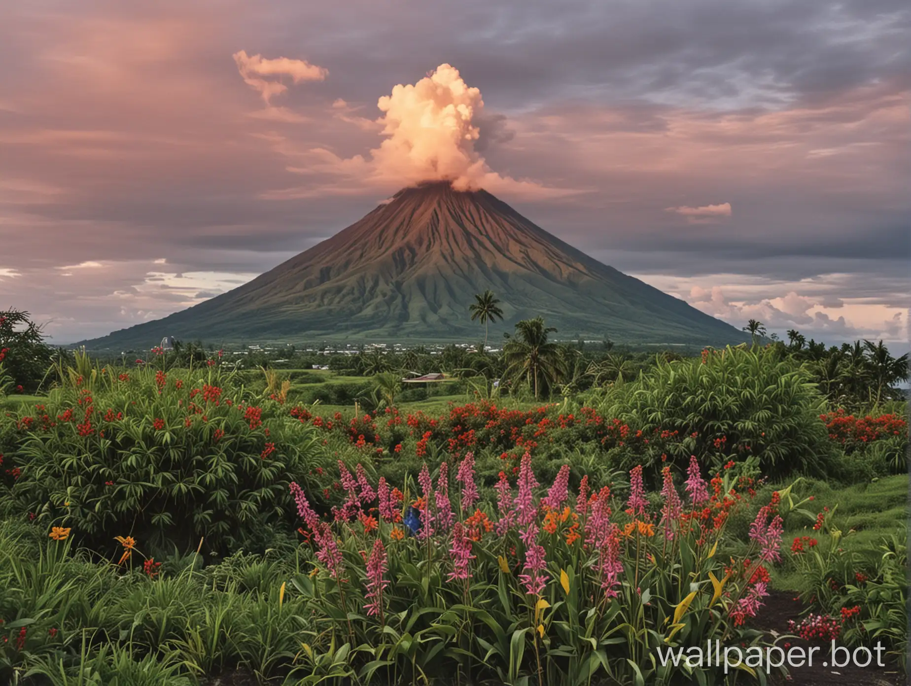 Majestic-Mayon-Volcano-Rising-Above-Tropical-Paradise