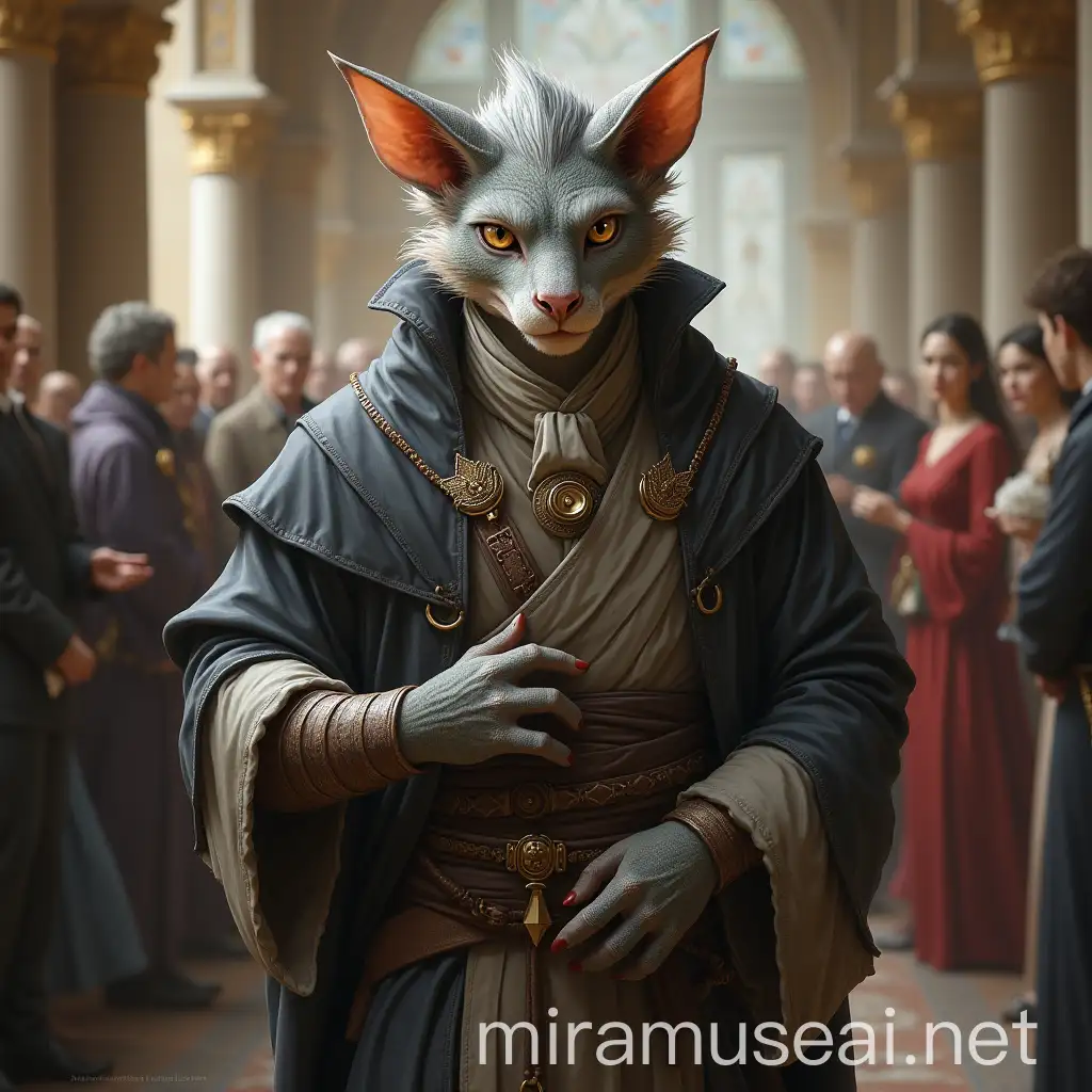 Tabaxi Monk Attending Wedding in Elegant Clothes