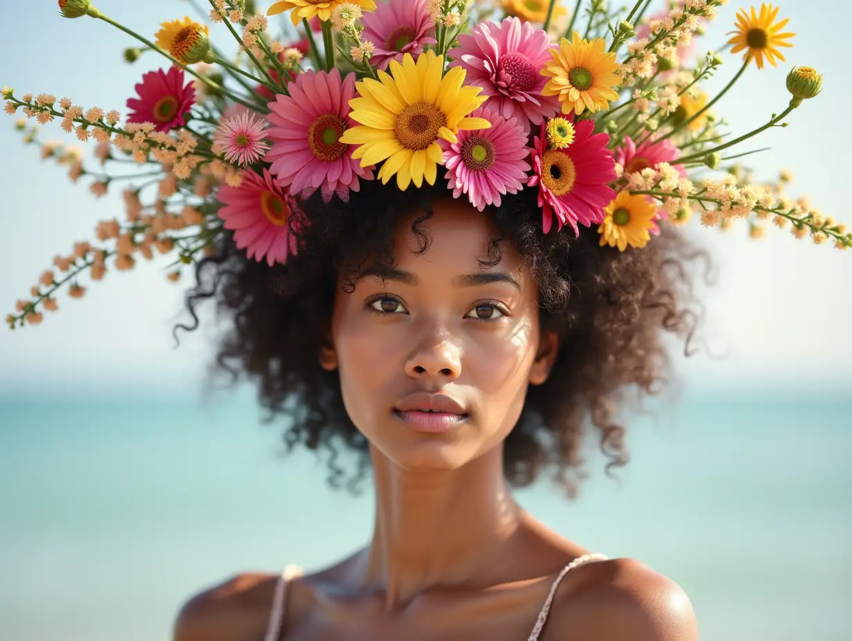 Head with flowers
