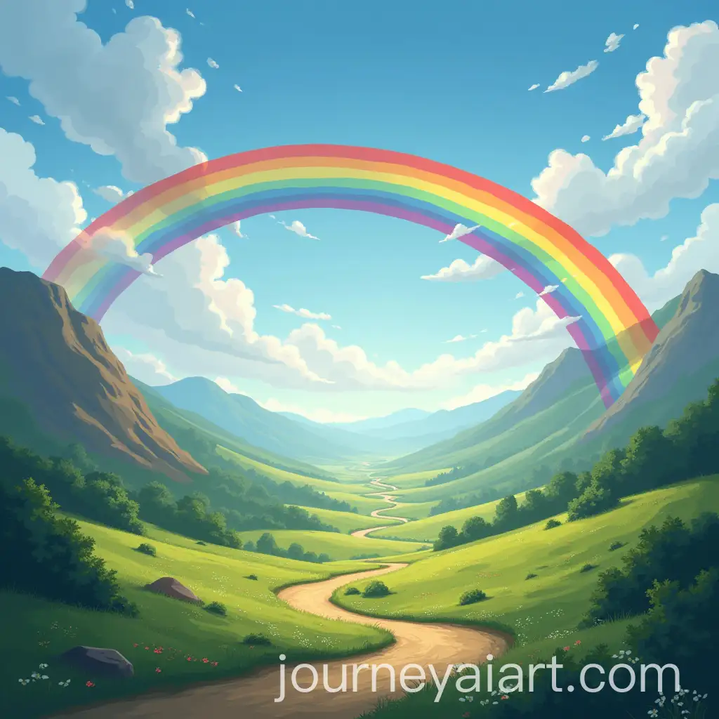 Beautiful-Rainbow-at-the-End-of-a-Valley-in-Childrens-Novel-Style