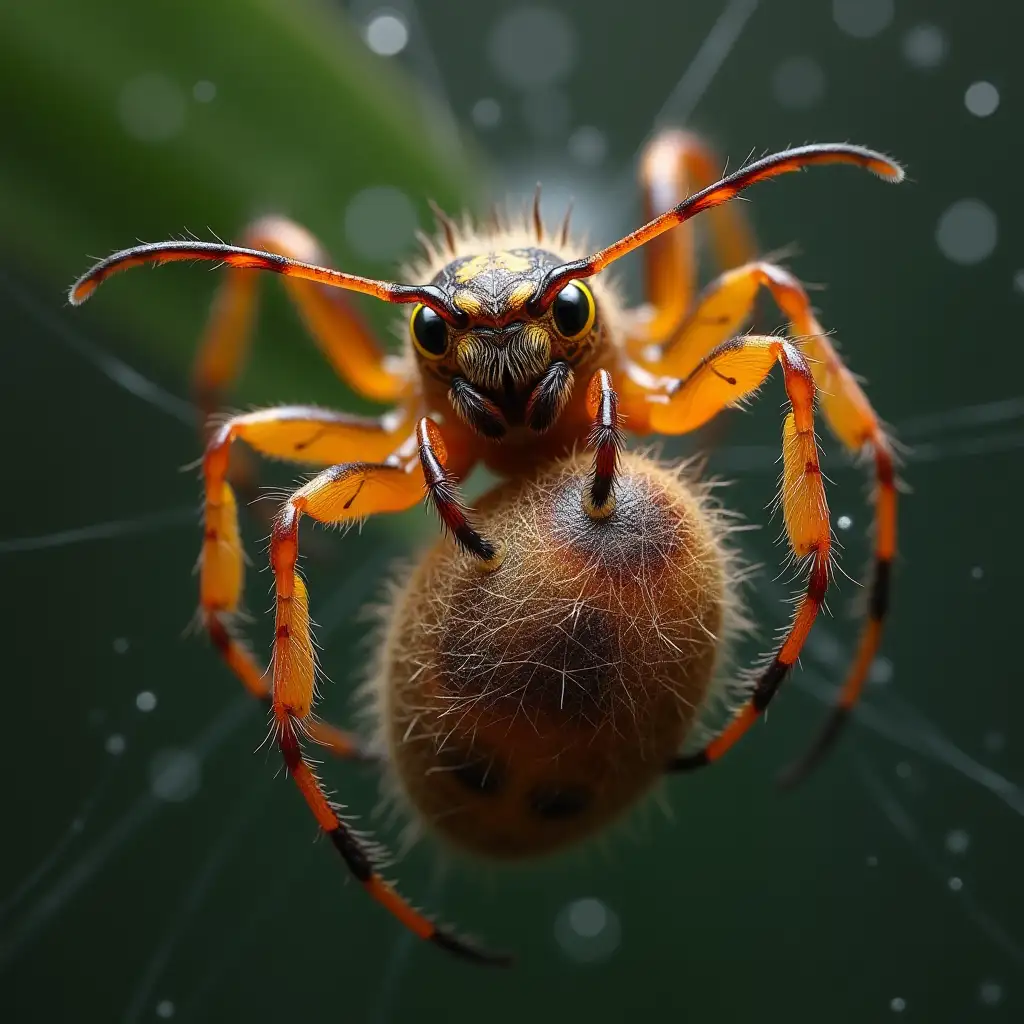 Spider-Wrapping-a-Large-Wasp-in-Webbing