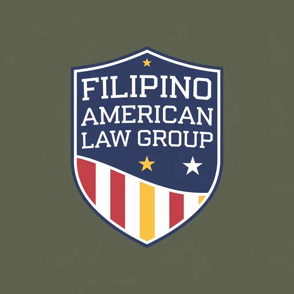 LOGO Design for Filipino American Law Group Chic Minimalist with US Philippine Cultural Elements in Red Blue White and Yellow