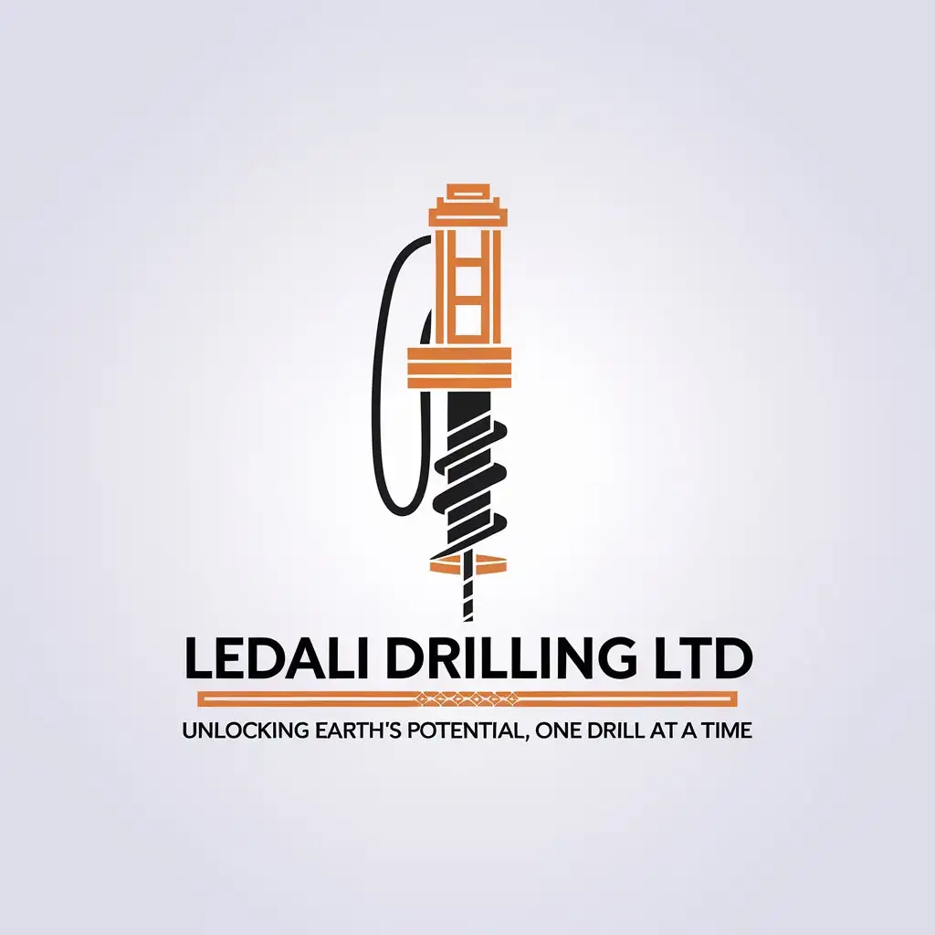 LOGO Design for Ledali Drilling Ltd Minimalistic Borehole Drilling Machine with Clear Background