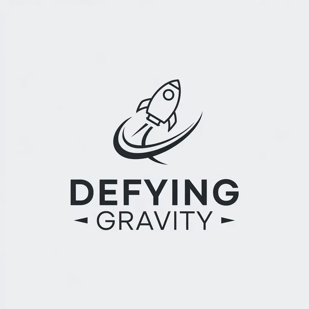 LOGO Design for Defying Gravity SpaceThemed Minimalistic Vector Logo