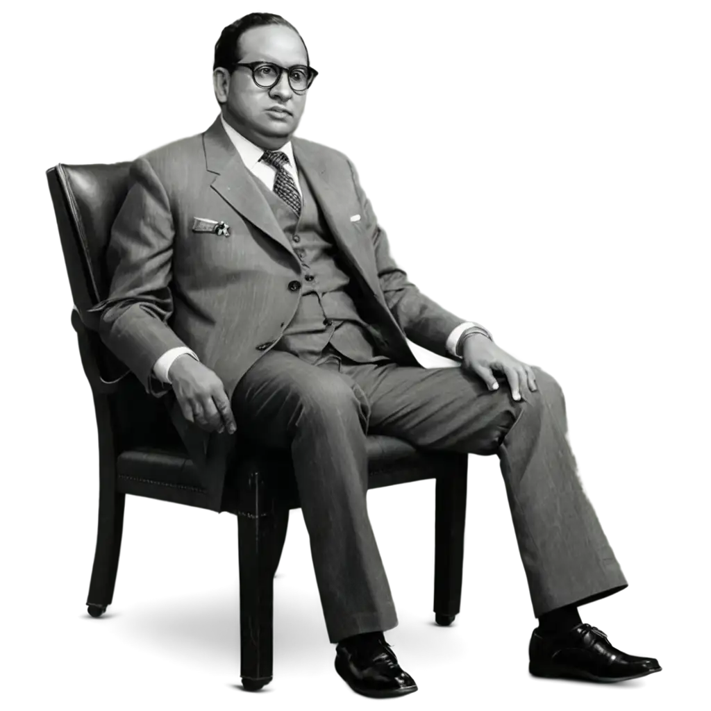 Babasaheb Ambedkar siting on chair