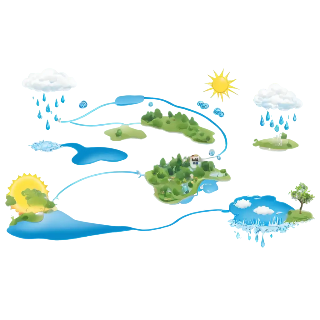 Main-Stages-of-the-WaterPNG-Water-Cycle-Usage-Cycle-PNG-Image-Perfect-for-Educational-and-Creative-Use