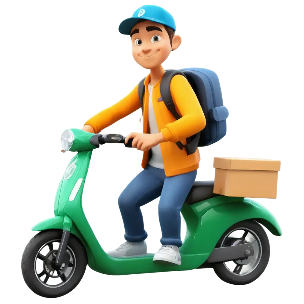 Cartoon-Delivery-Logo-PNG-Featuring-a-Delivery-Man-on-a-Scooter-with-a-Delivery-Box