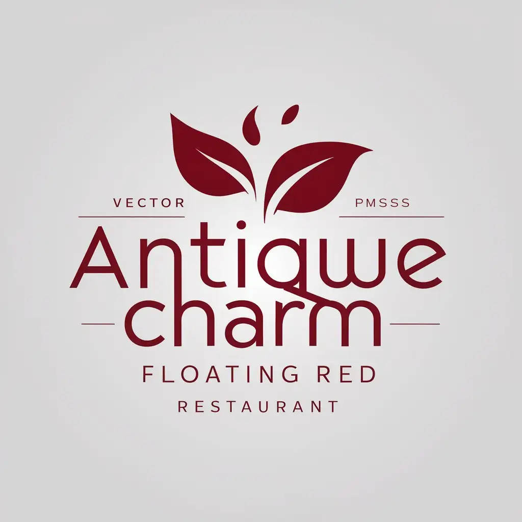 LOGO Design for Antique Charm Floating Red Tealeaves with Minimalistic Style for Restaurant Industry