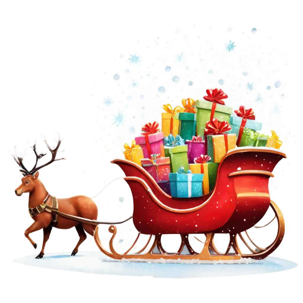 Sleigh-Filled-with-Gifts-PNG-Image-Perfect-for-Holiday-Designs-and-Seasonal-Projects