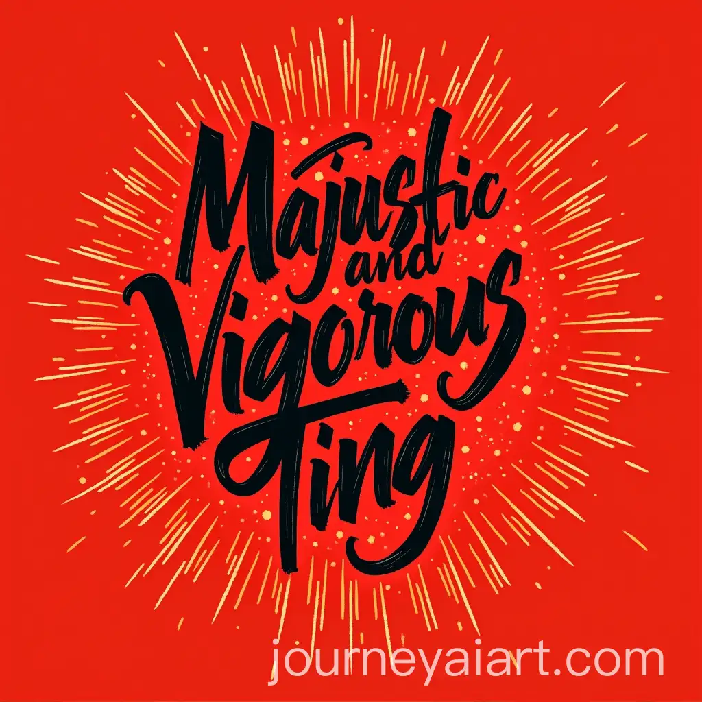Majestic-andAI-Art-Prompt-Expansion-Vigorous-Brush-Pen-Calligraphy-on-Red-Background