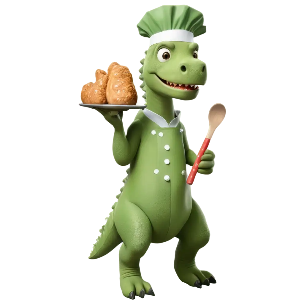 Dinosaur-Cooking-in-Apron-PNG-Image-Creative-Concept-for-Online-Visuals