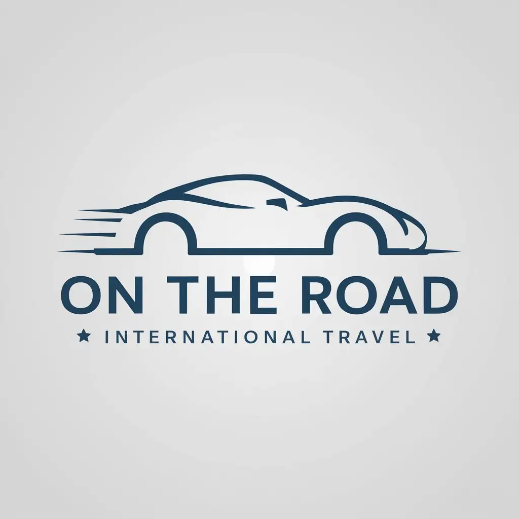 a logo design,with the text "On The Road International Travel", main symbol:car,Moderate,be used in Travel industry,clear background