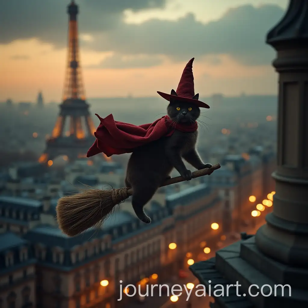 Magical-Cat-Flying-Over-Belle-Epoque-Paris-with-Broomstick-and-Hat