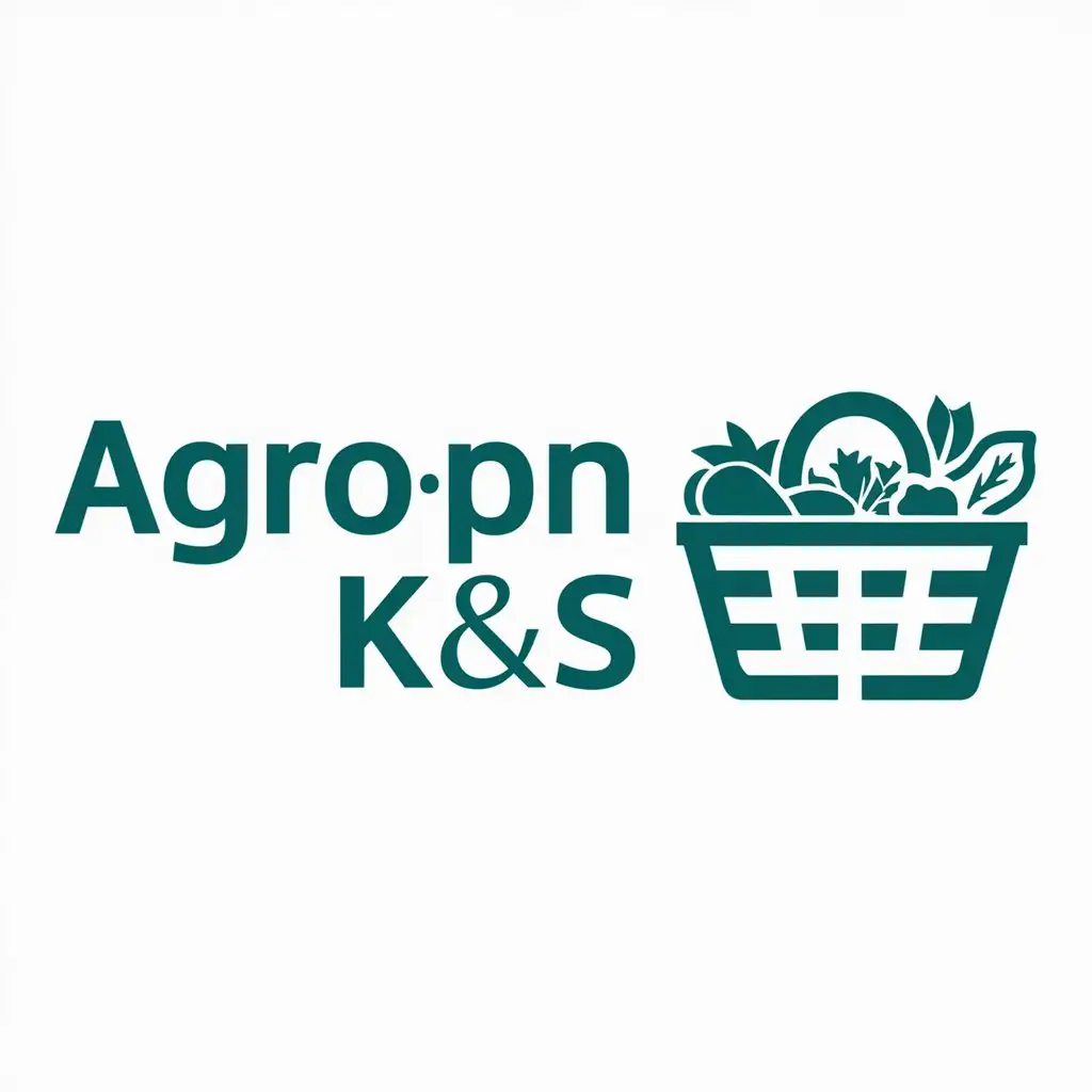 a logo design,with the text "AgroPn K&S", main symbol:Basket fruits vegetables,Moderate,be used in Others industry,clear background