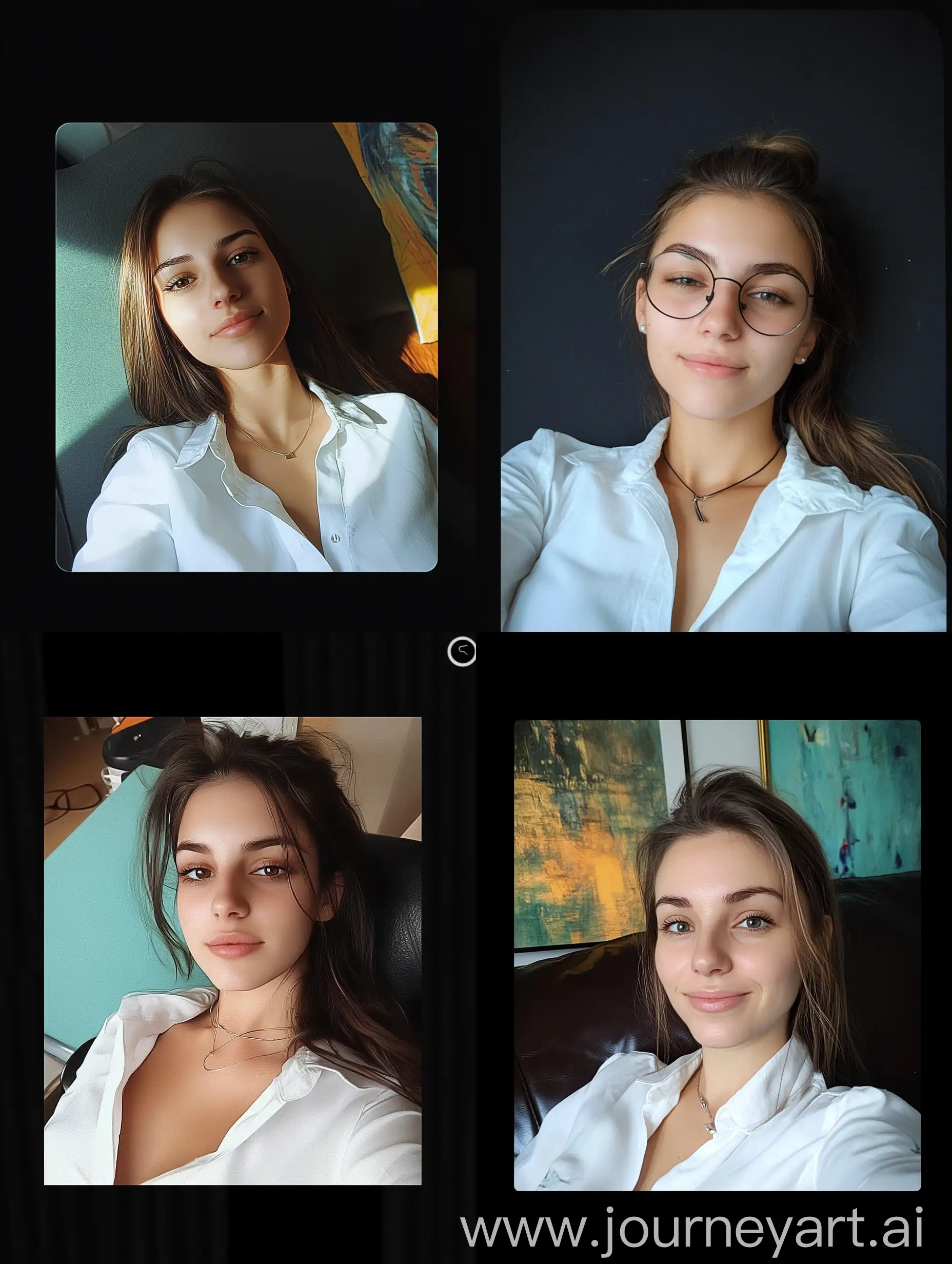 Office-Selfie-Woman-in-White-Shirt