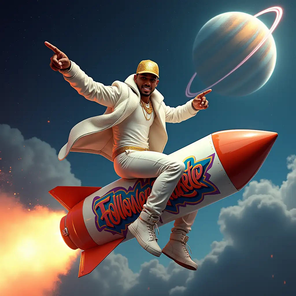 Cool-Hip-Hop-Artist-Riding-Rocket-in-Space-with-Graffiti-Style-and-Glowing-Planet