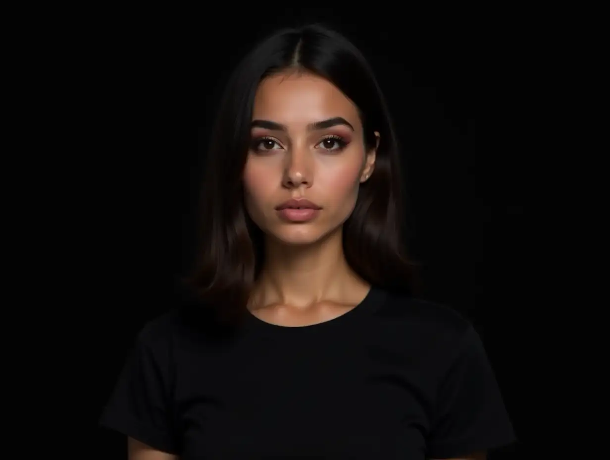 Portrait-of-a-Young-Arabic-Woman-with-Soft-Lighting-and-Black-Background