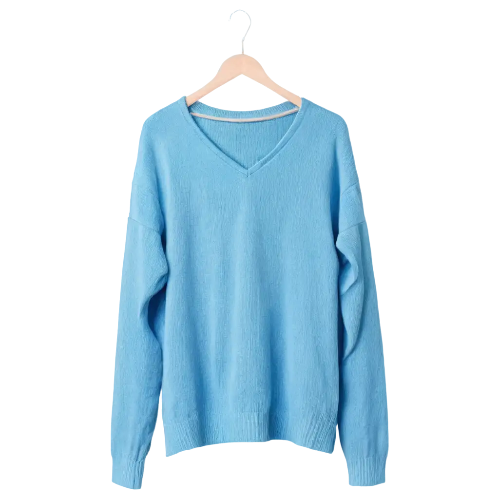 Blue sweater on a hanger