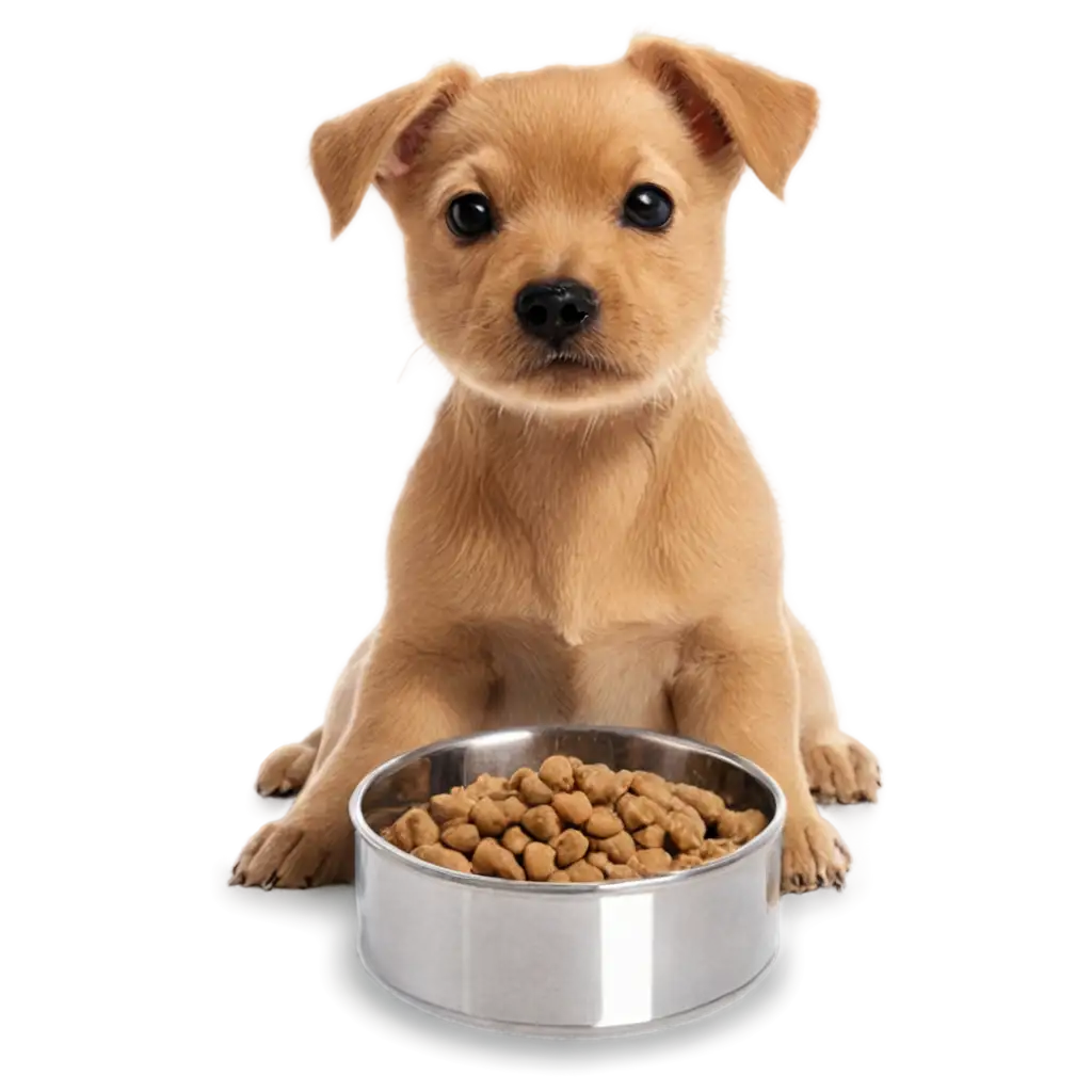 PNG-Image-of-a-Dog-Eating-Dog-Food-AIGenerated-Visual-Content