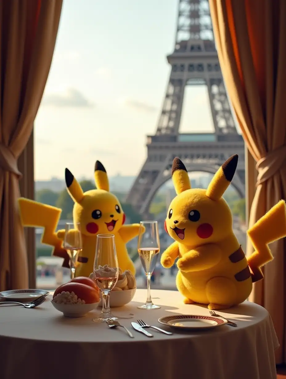 Pikachu-Enjoying-Fine-Dining-with-a-View-of-the-Eiffel-Tower