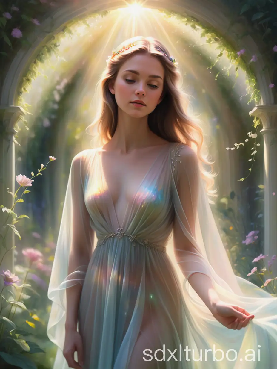 Ethereal-Young-Woman-in-Sunlit-Garden