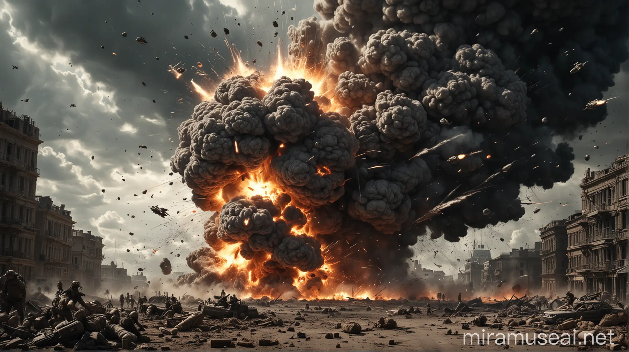 Cinematic Explosion During Future War