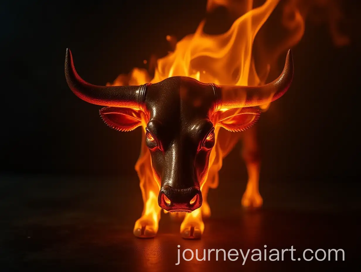 Fiery-Copper-Bull-Burning-in-Intense-Blaze