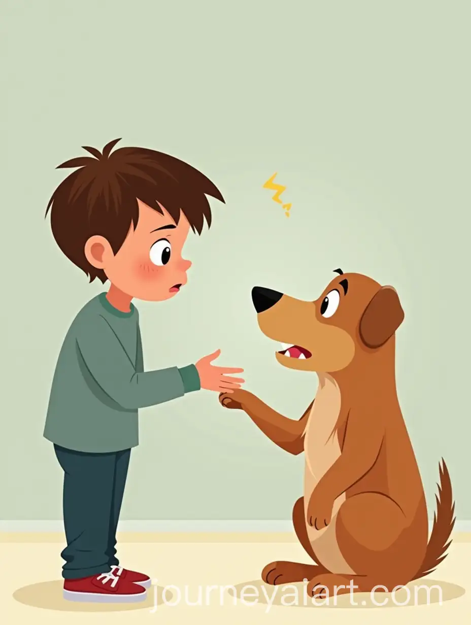 Boy-and-Dog-Interaction-in-Cartoon-Style-with-Tension
