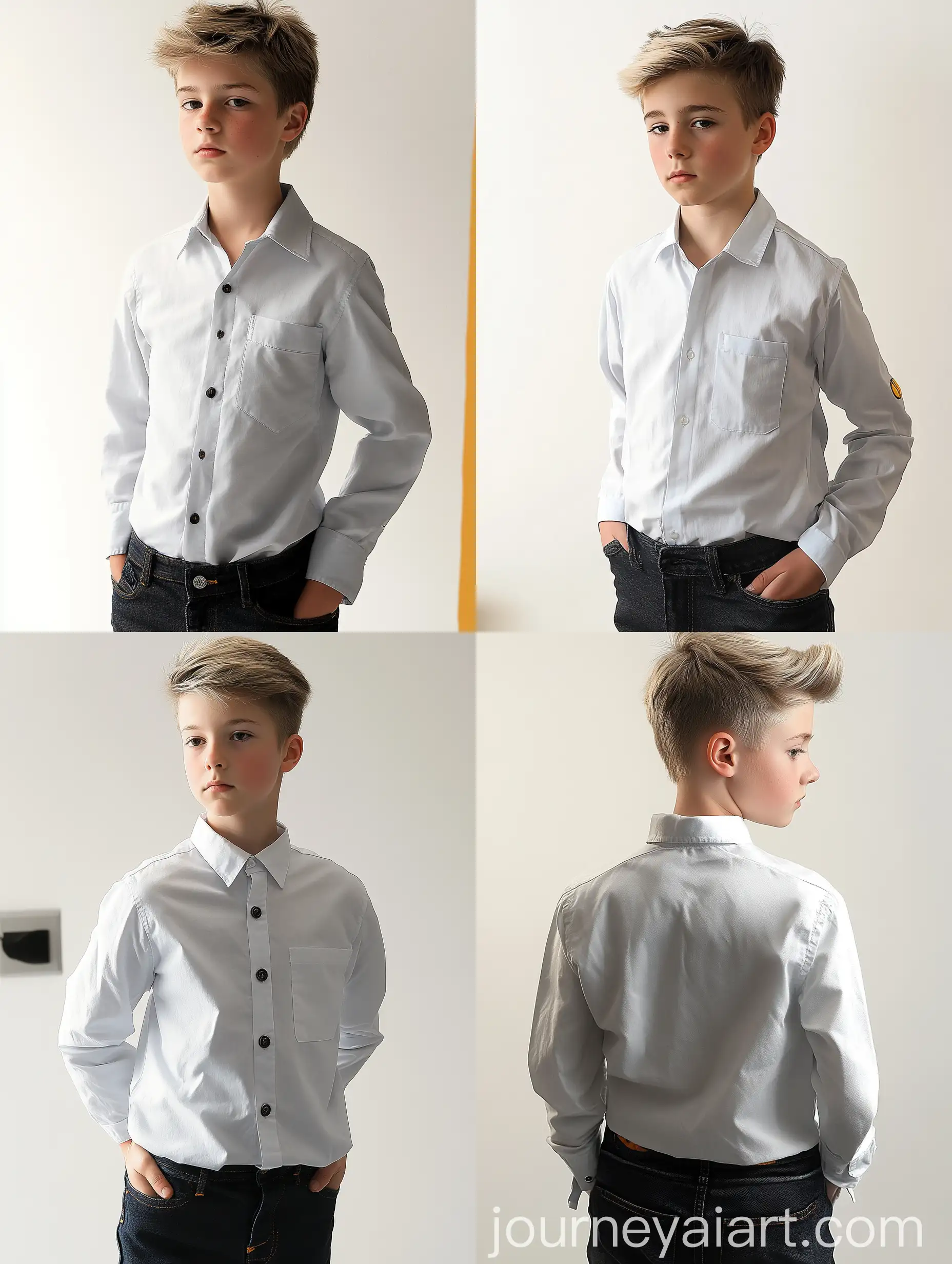 Teenage-Boy-in-White-Shirt-and-Jeans-with-Hands-Behind-Back