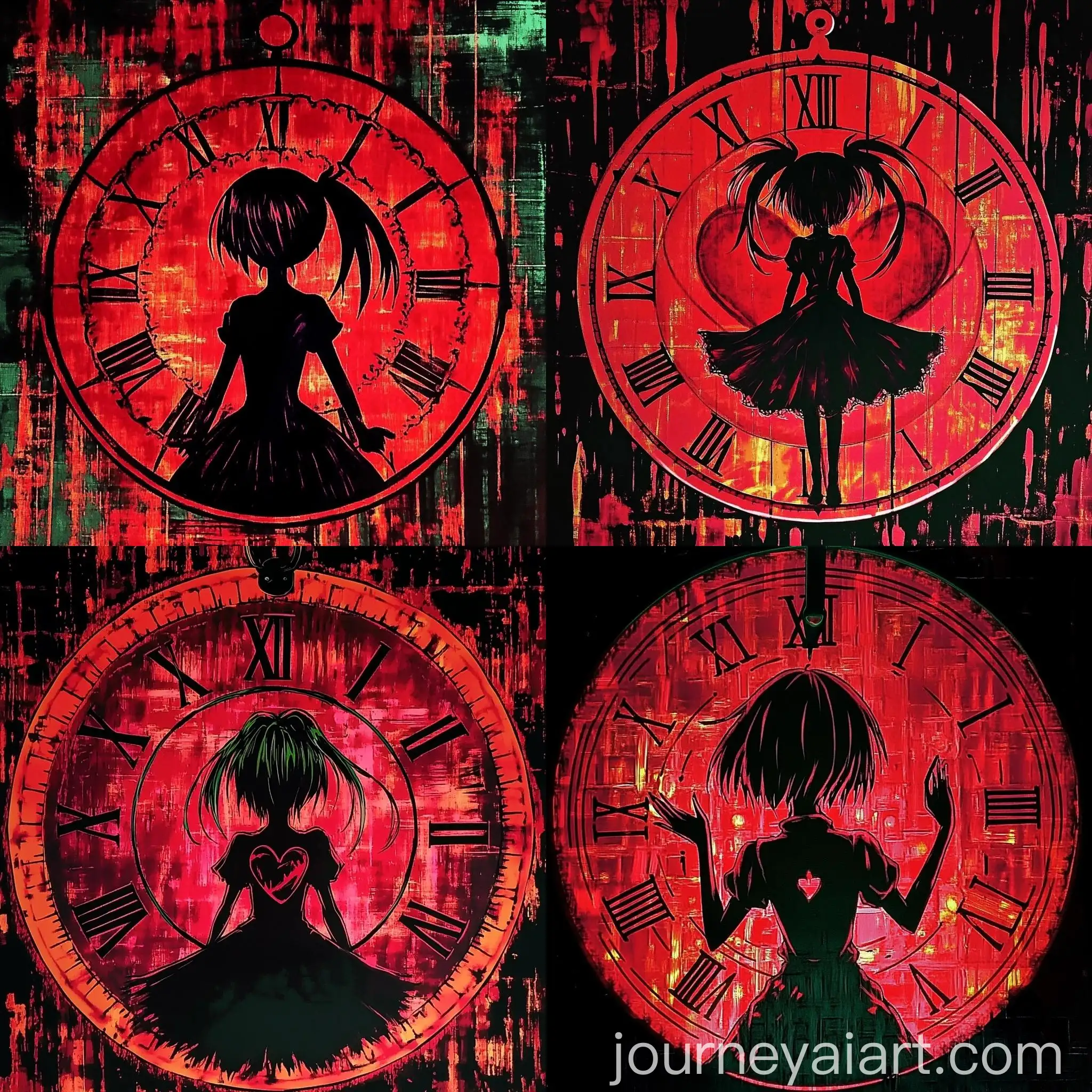 Zafkiel-Clock-with-Girl-in-Red-and-Black-Background
