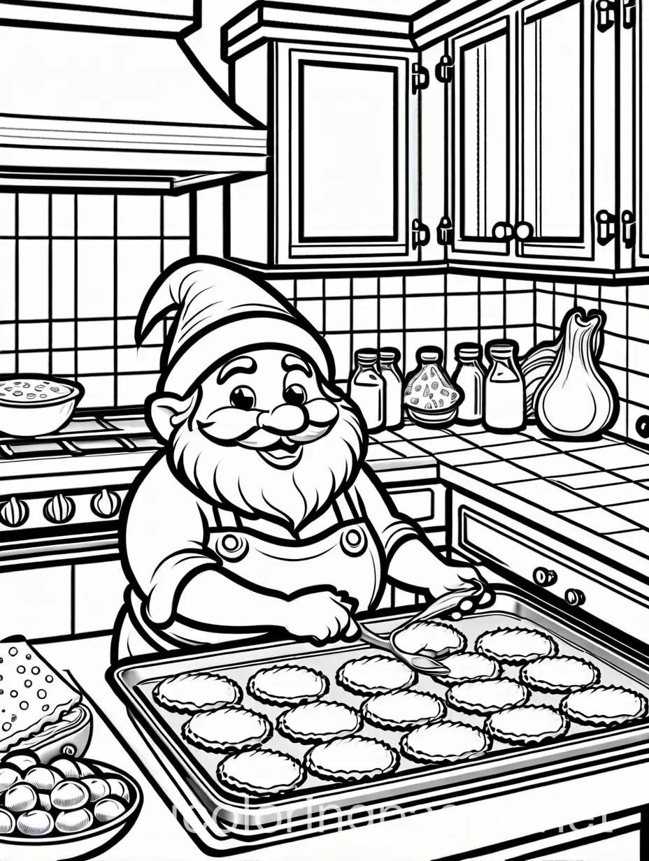 Gnome-Baking-Pie-in-Messy-Kitchen-Coloring-Page