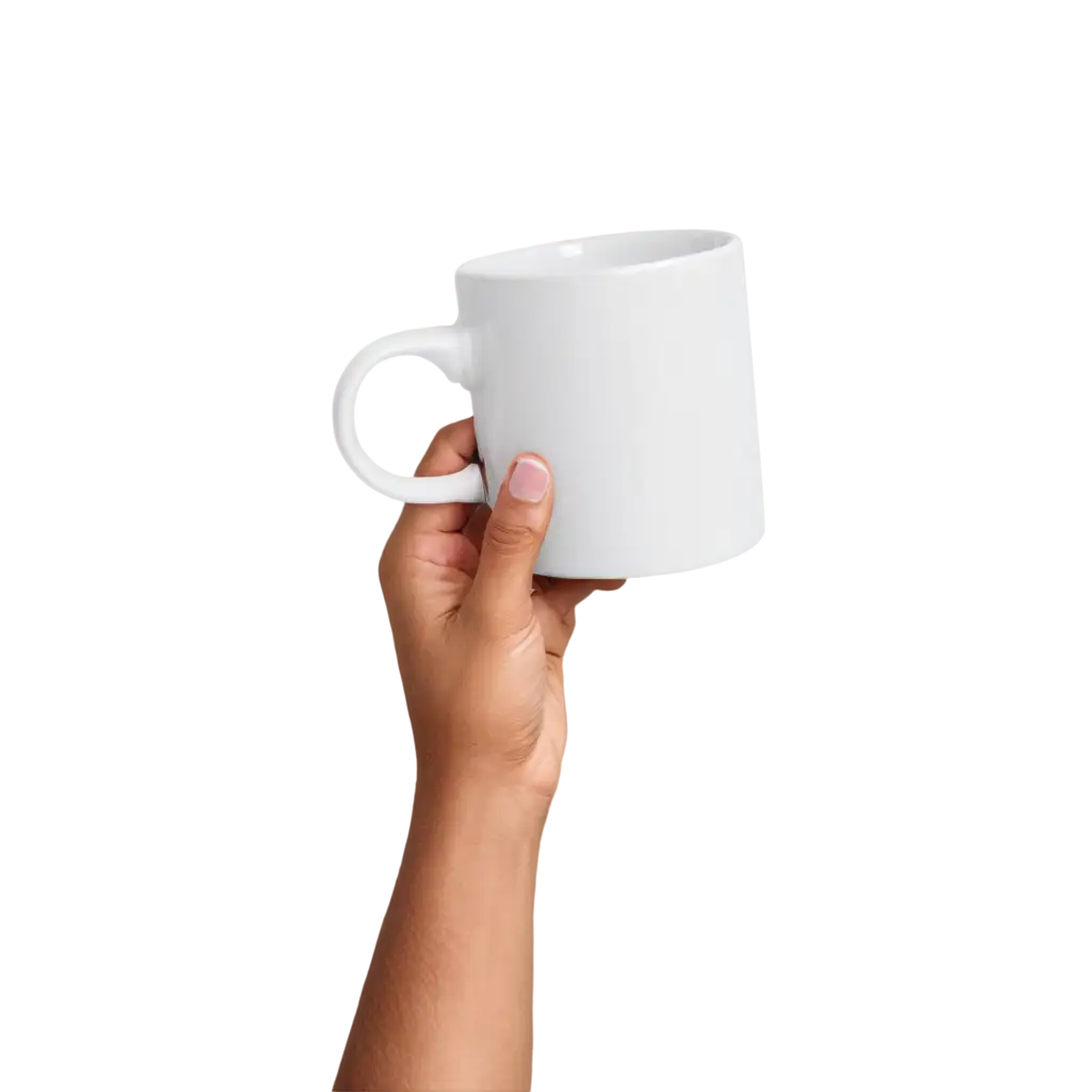 Hand-Holding-a-325ml-White-Mug-with-Handle-Showing-PNG-Image-for-Enhanced-Clarity-and-Versatility