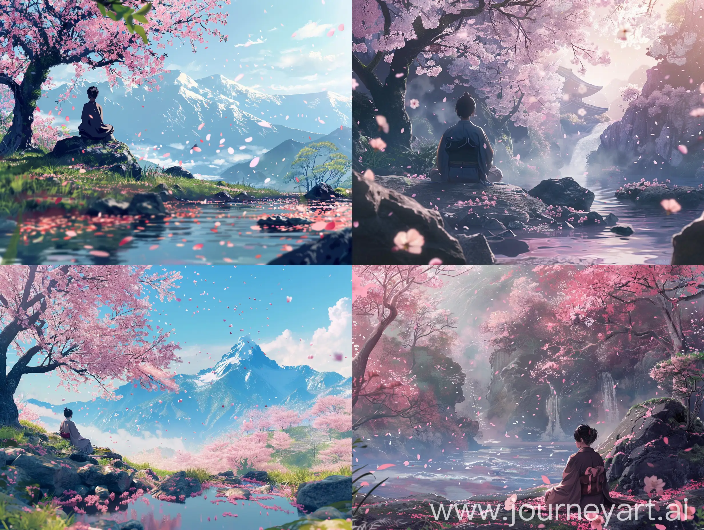 Anime-Character-Meditating-in-Tranquil-Cherry-Blossom-Landscape