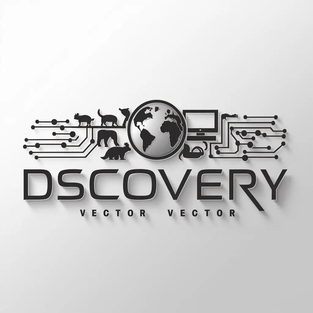 LOGO Design for DSCOvERy Earth Animals and Computer Symbolism for Technology Industry