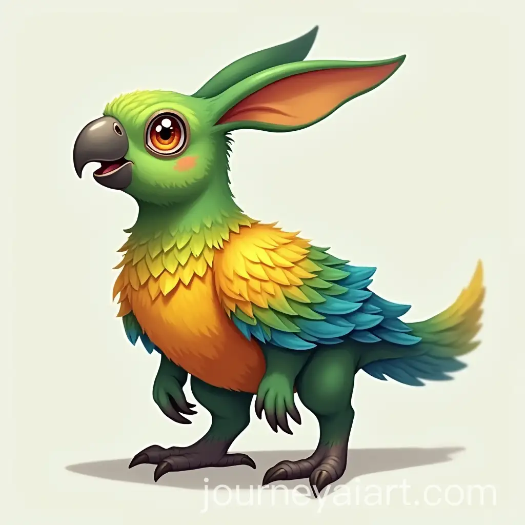 Hybrid-Parrot-Rabbit-Creature-with-Vibrant-Feathers-and-Talons