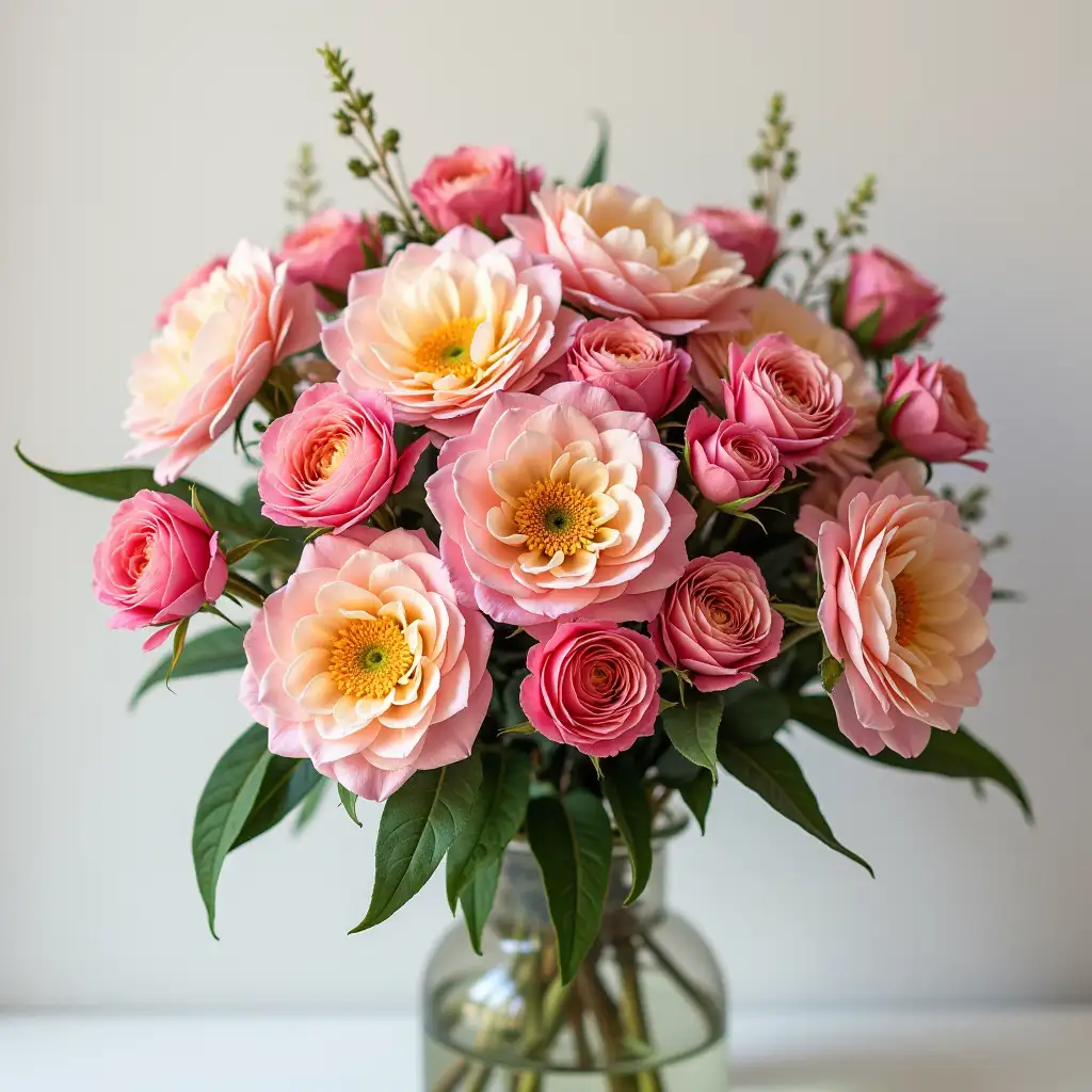 a bouquet of flowers on March 8