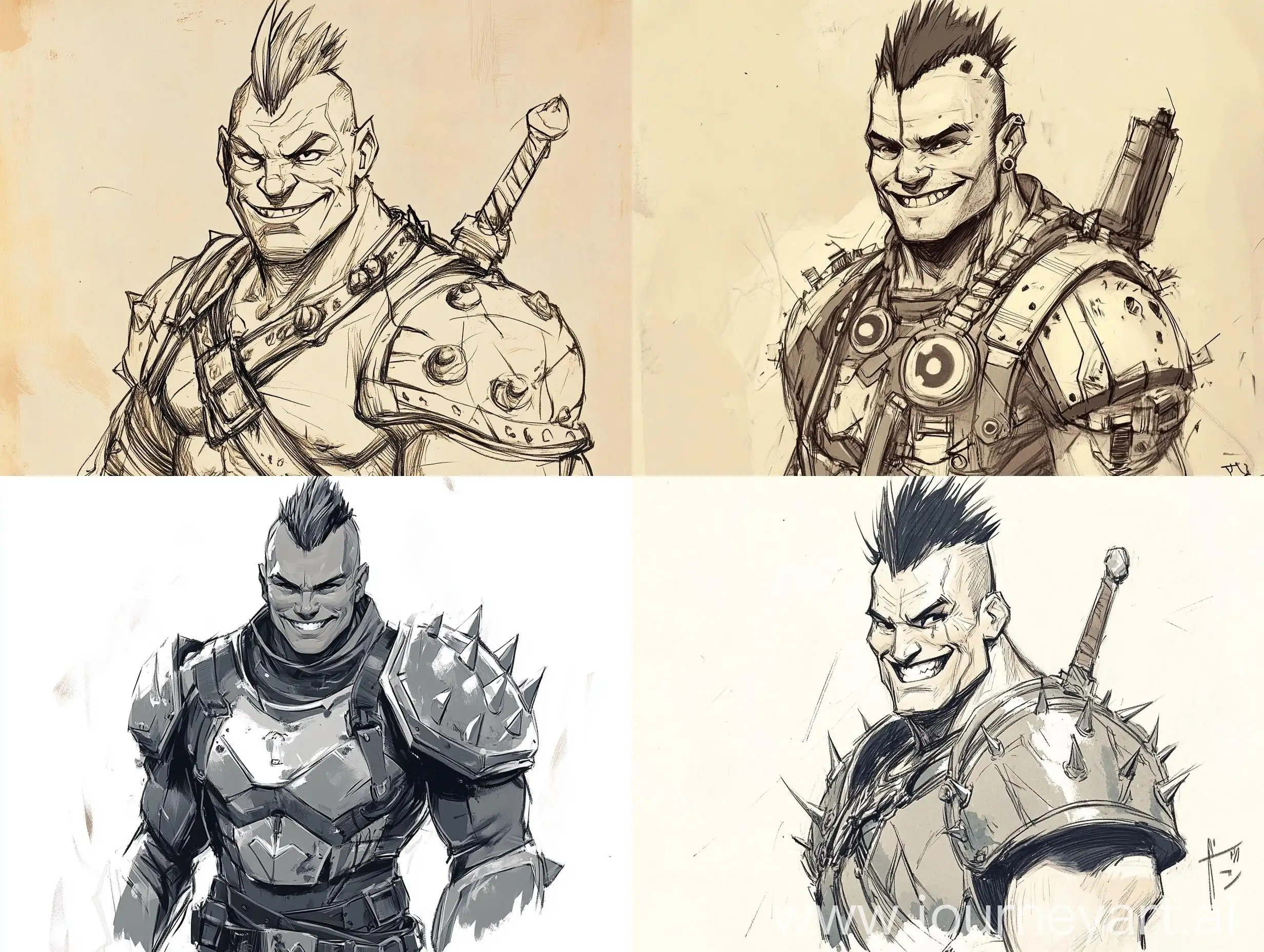 Sketch-of-a-Male-Lombax-with-Mohawk-and-Armor