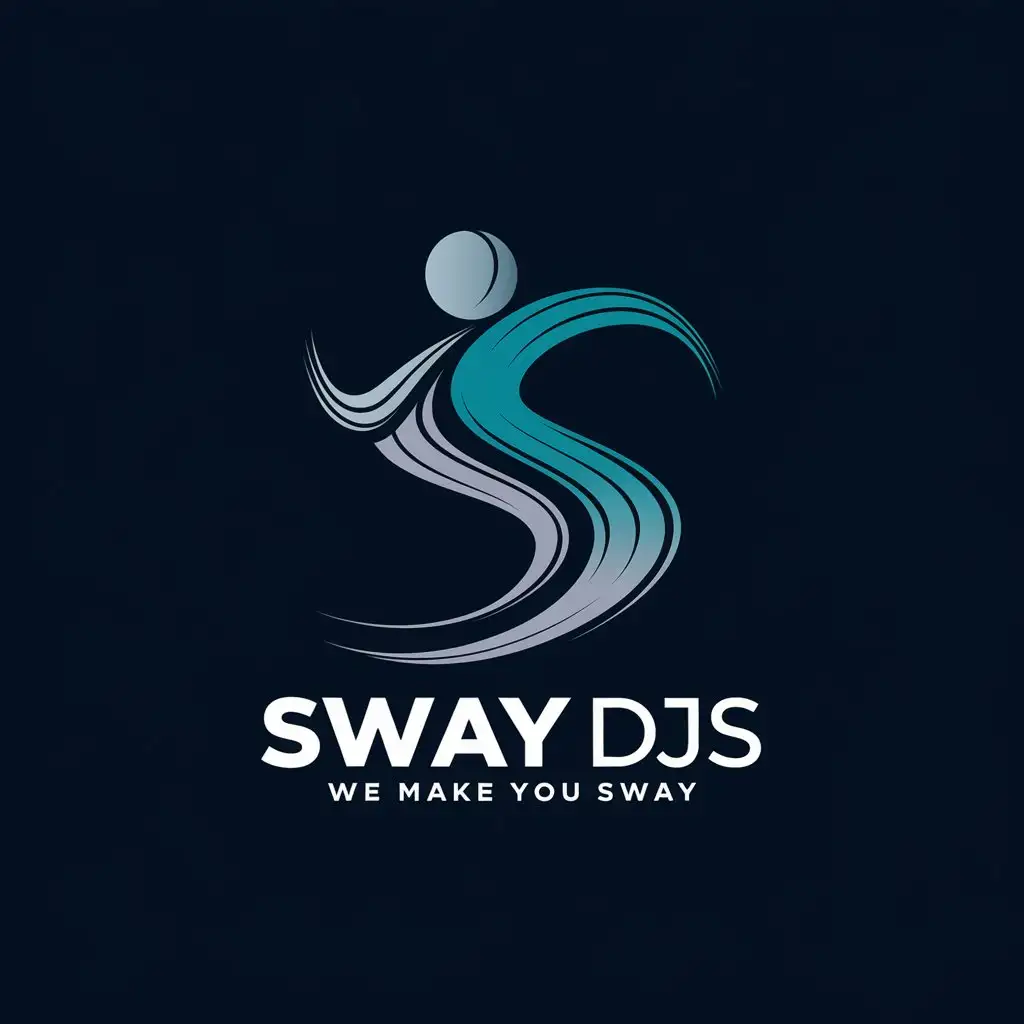 LOGO Design for SWAY DJs Dynamic Professional Entertainment with Movement and Sound Wave Elements