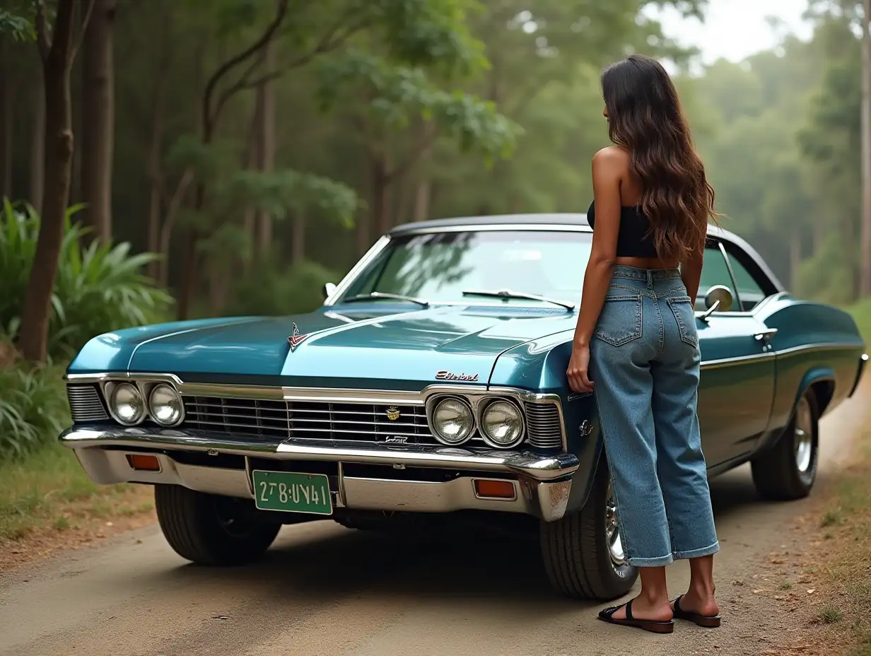 1967-Chevrolet-Impala-with-Costa-Rican-Woman-in-Jeans