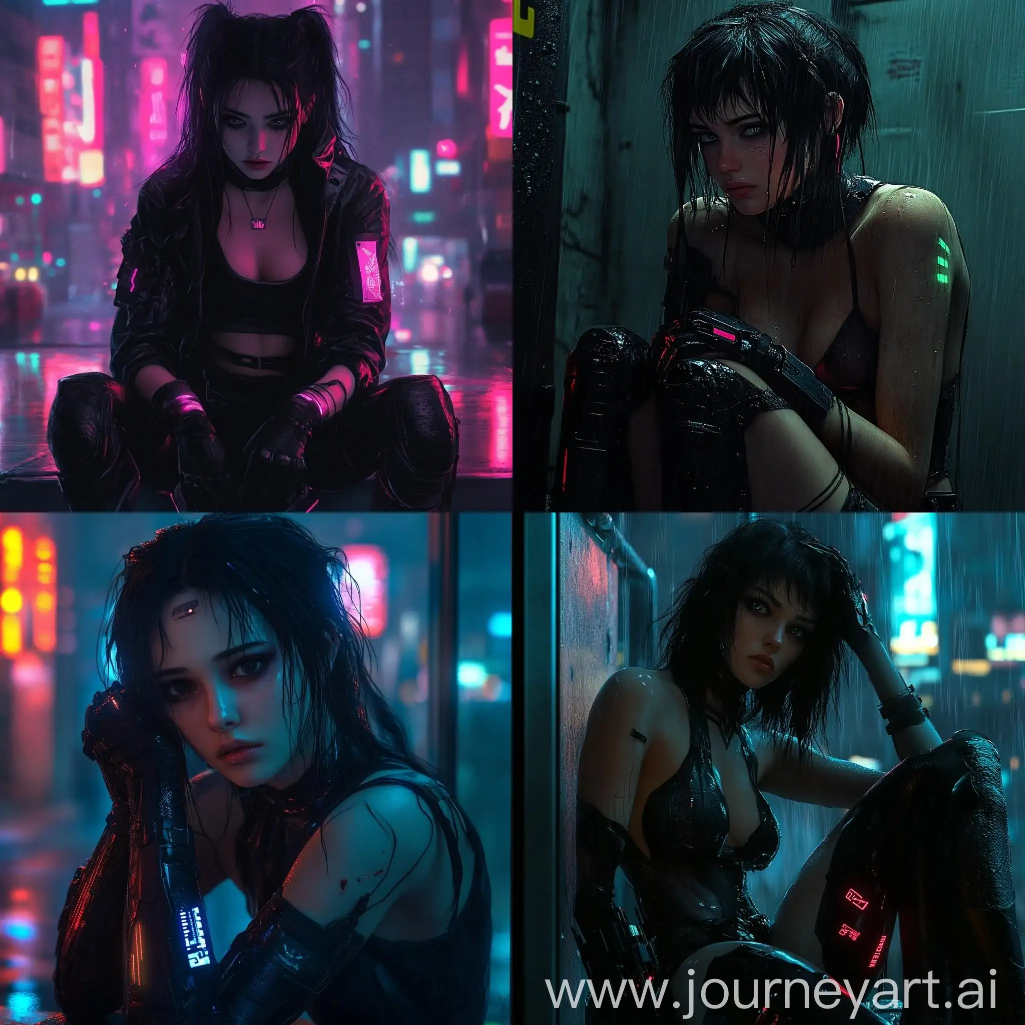 Sad-Cyberpunk-Girl-with-Dark-Hair-in-FullLength-Portrait