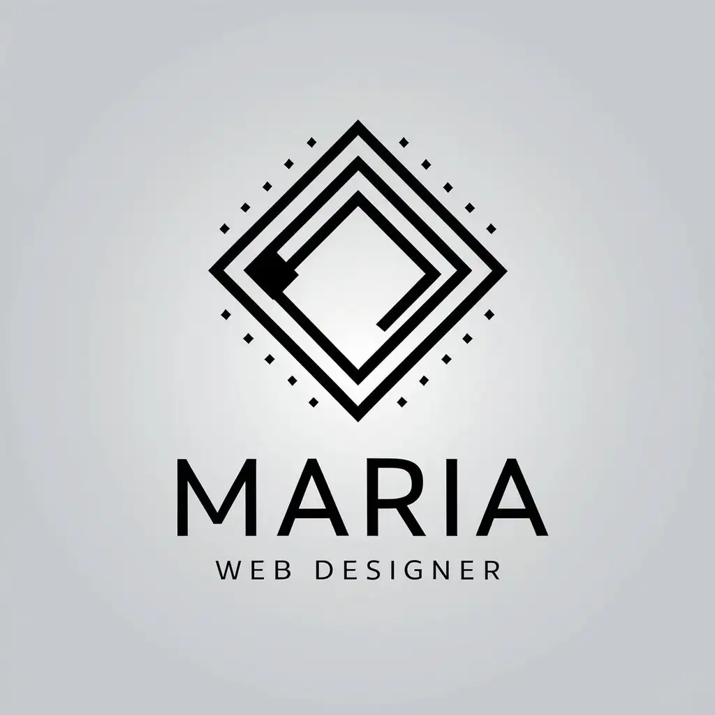 LOGO-Design-For-Maria-Web-Designer-Rhombus-Symbol-in-Minimalistic-Style