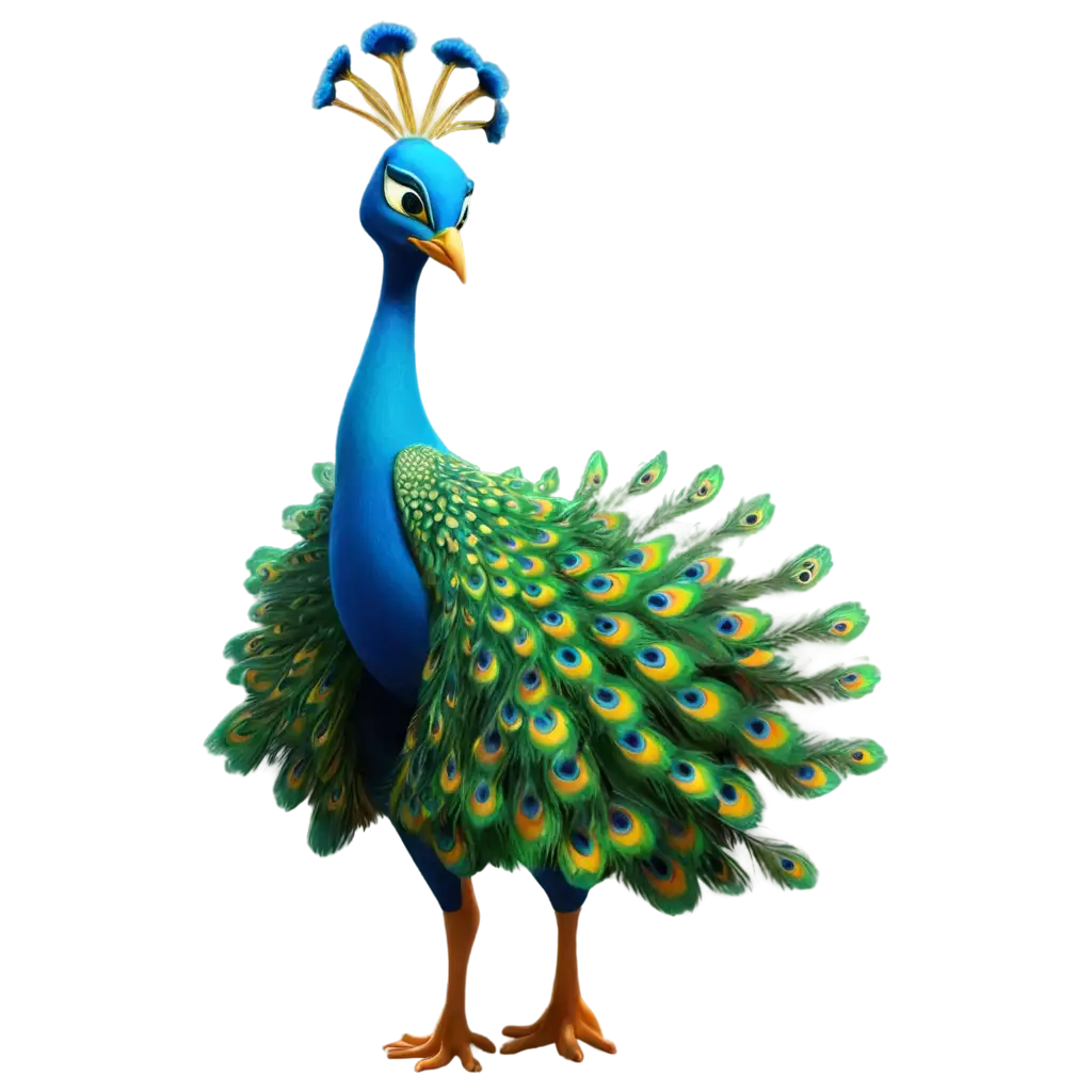 3D-Cartoon-Peacock-HD-Dancing-PNG-Image