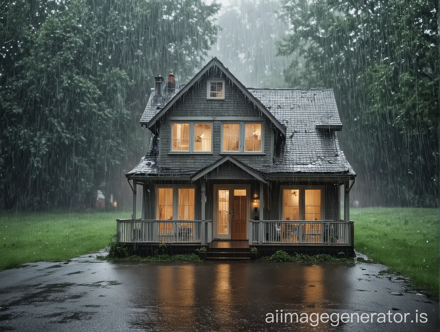 A house in the rain with the phrase ‘Did you waterproof on time?’