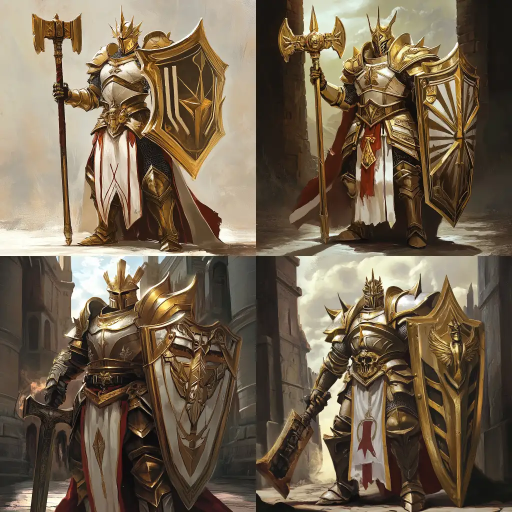 Sun-Paladin-Holding-Tower-Shield-and-Heavy-Warhammer