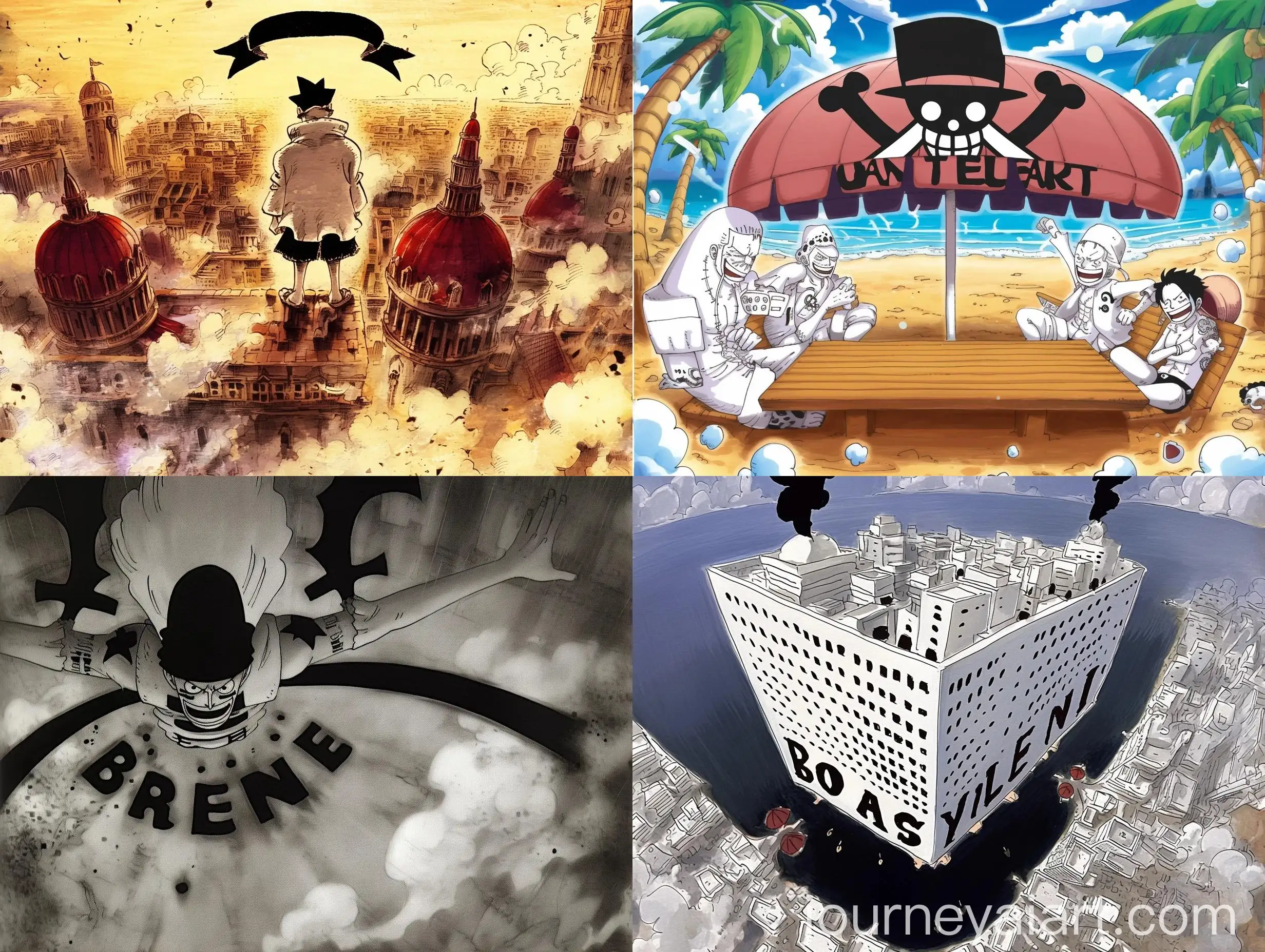 Watercolor-Manga-Cityscape-from-One-Piece-Vintage-Style-Art