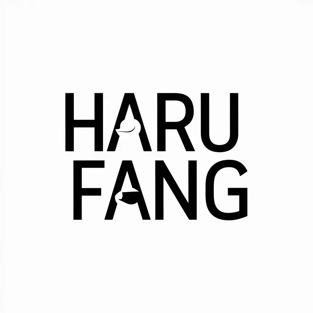 a vector logo design,with the text "Haru Fang", main symbol:text,Moderate,clear background