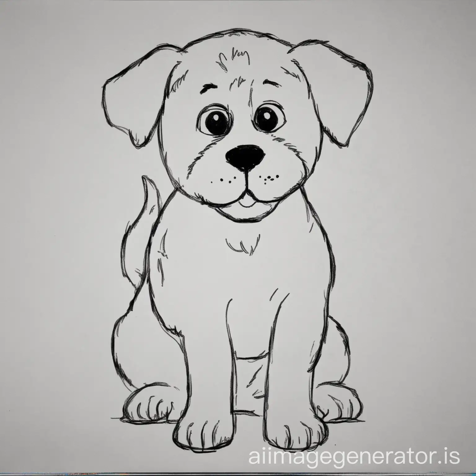 Create dog images for children from 3 years old to color