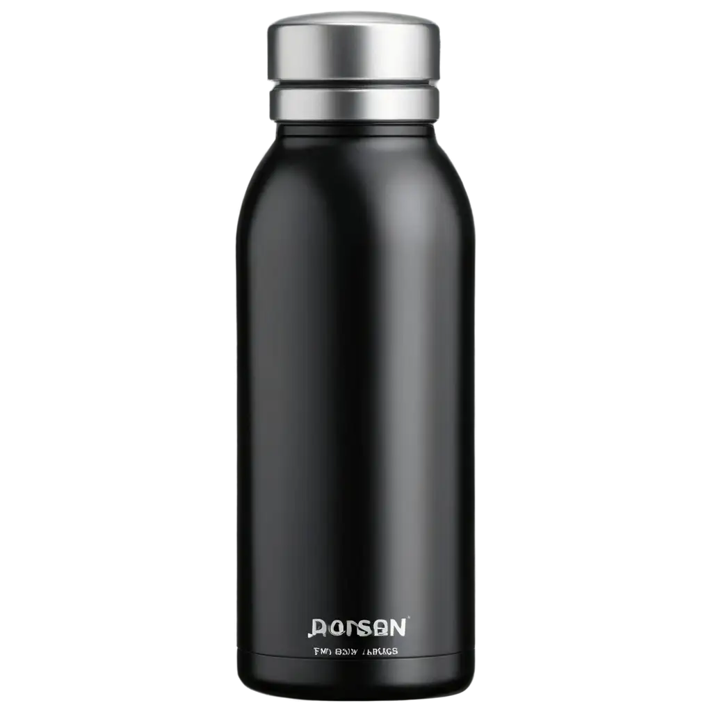 HighQuality-PNG-of-a-Black-Water-Bottle-with-Silver-Lid-Photorealistic-and-Detailed