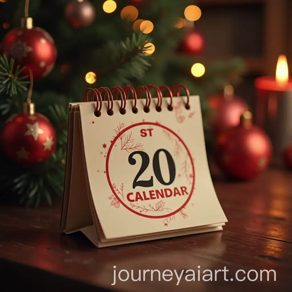 Calendar-Marking-Special-Date-with-Red-Circle-and-Festive-Decorations